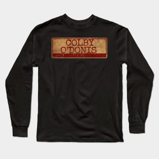 Aliska text red gold retro, Colby O’Donis Long Sleeve T-Shirt